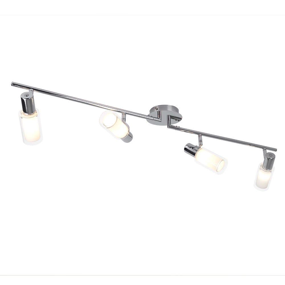EGLO LED Deckenleuchte mit 4 Spots, Chrom & Glas, Warmweiß