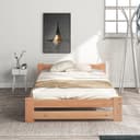 Flieks Futonbett Einzelbett Massivholz mit Kopfteil und Lattenrost Bild 2