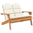vidaXL Adirondack-Gartenbank mit Kissen Massivholz Beige Bild 2