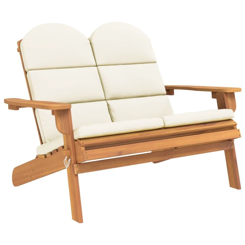vidaXL Adirondack-Gartenbank mit Kissen Massivholz Beige - Bild 2