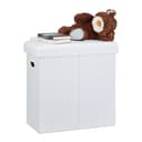 relaxdays Faltbarer Sitzhocker Weiß MDF-Platten Polyester Bild 2