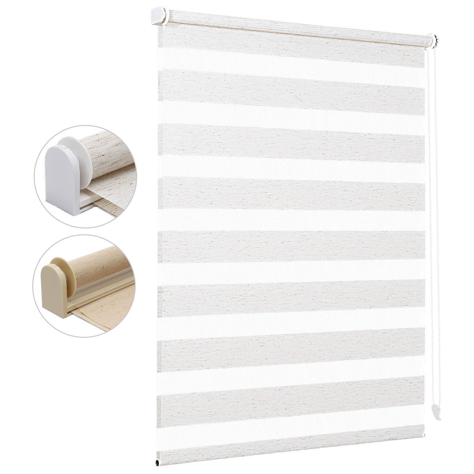 Sekey Doppelrollo Klemmfix Leinenoptik Duo Rollo Seitenzug - Bild 2