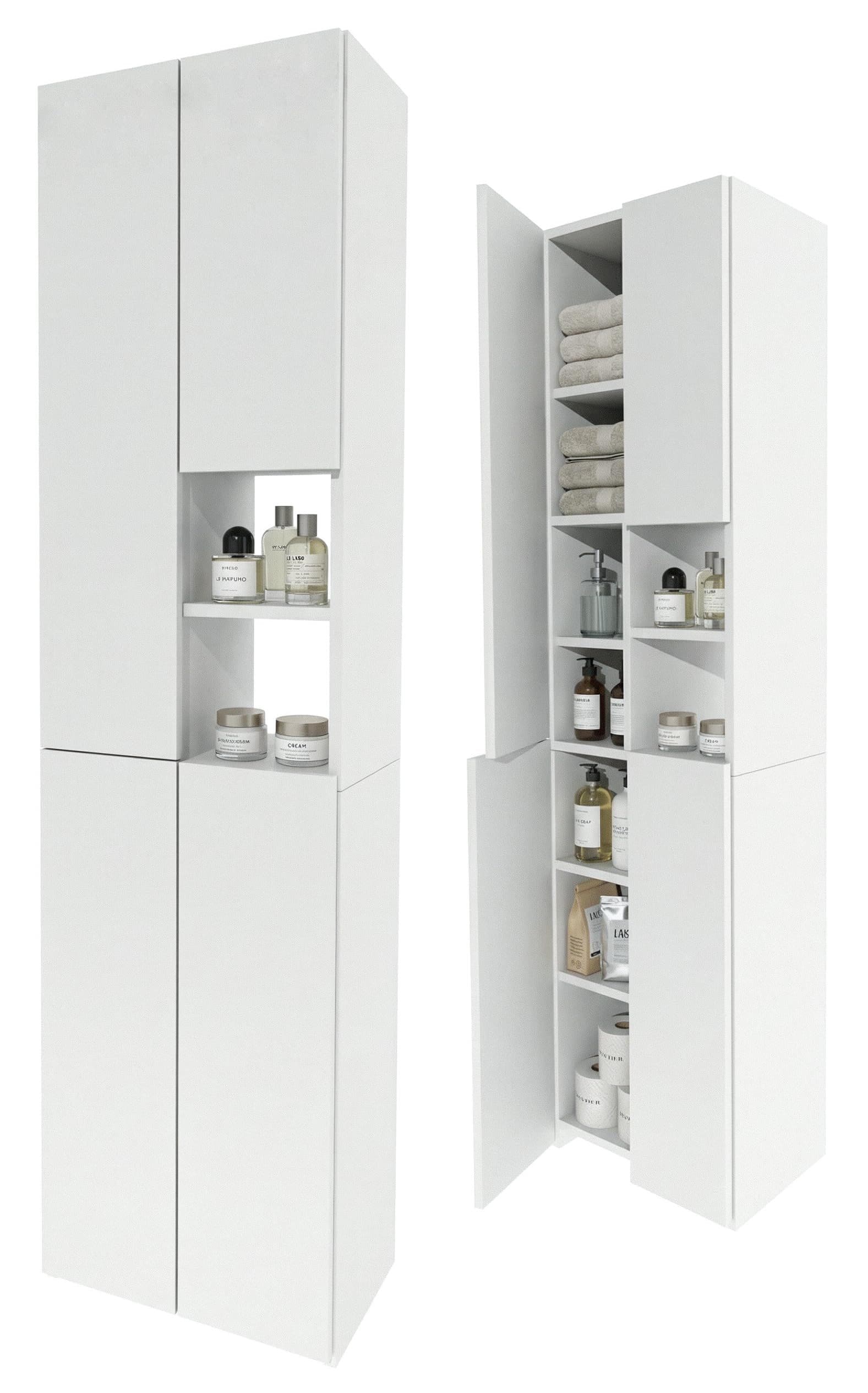 TREND WERK Badschrank Hochschrank schmal Holzoptik - Bild 2