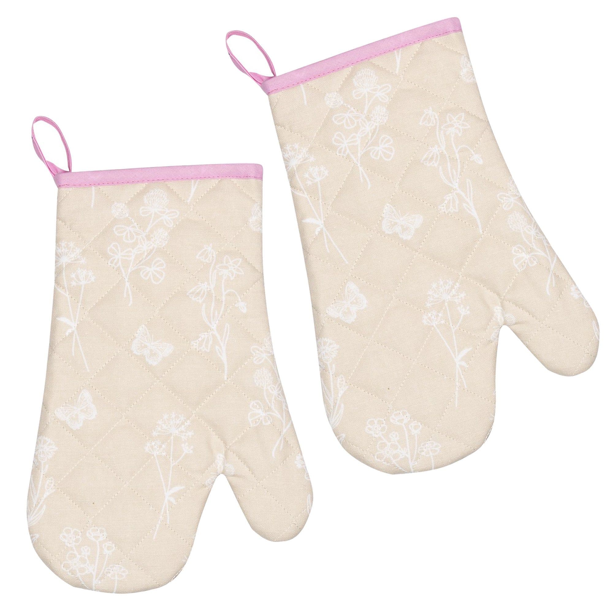 Kracht Topfhandschuhe Wildblumen Beige 2er Set Ofenhandschuhe - Bild 2