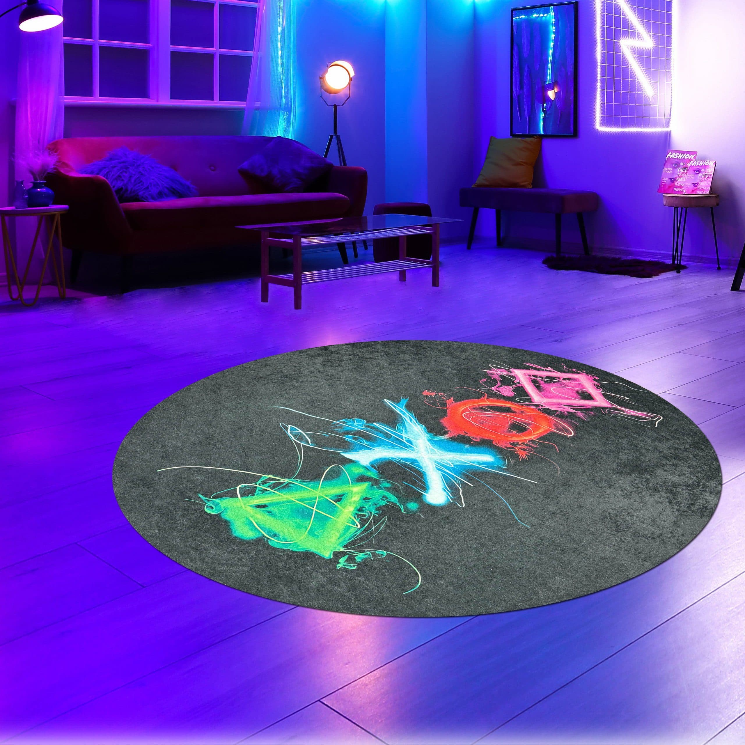 Carpetia Designteppich Gaming Style rund bunt - Bild 2