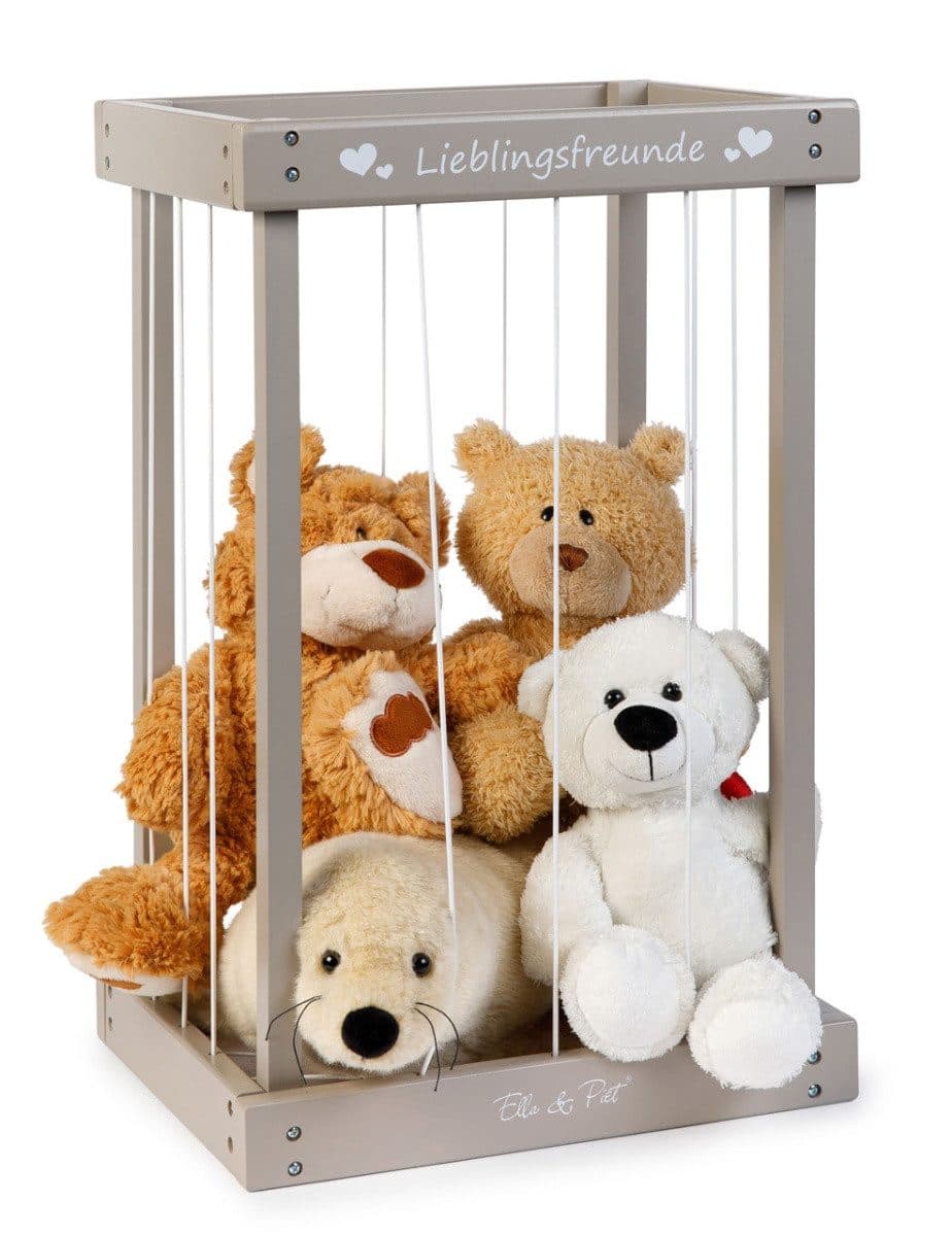 ELLA & PIET® Spielzeugtruhe Plüschtier-Box aus Holz zur Aufbewahrung von Kuscheltieren