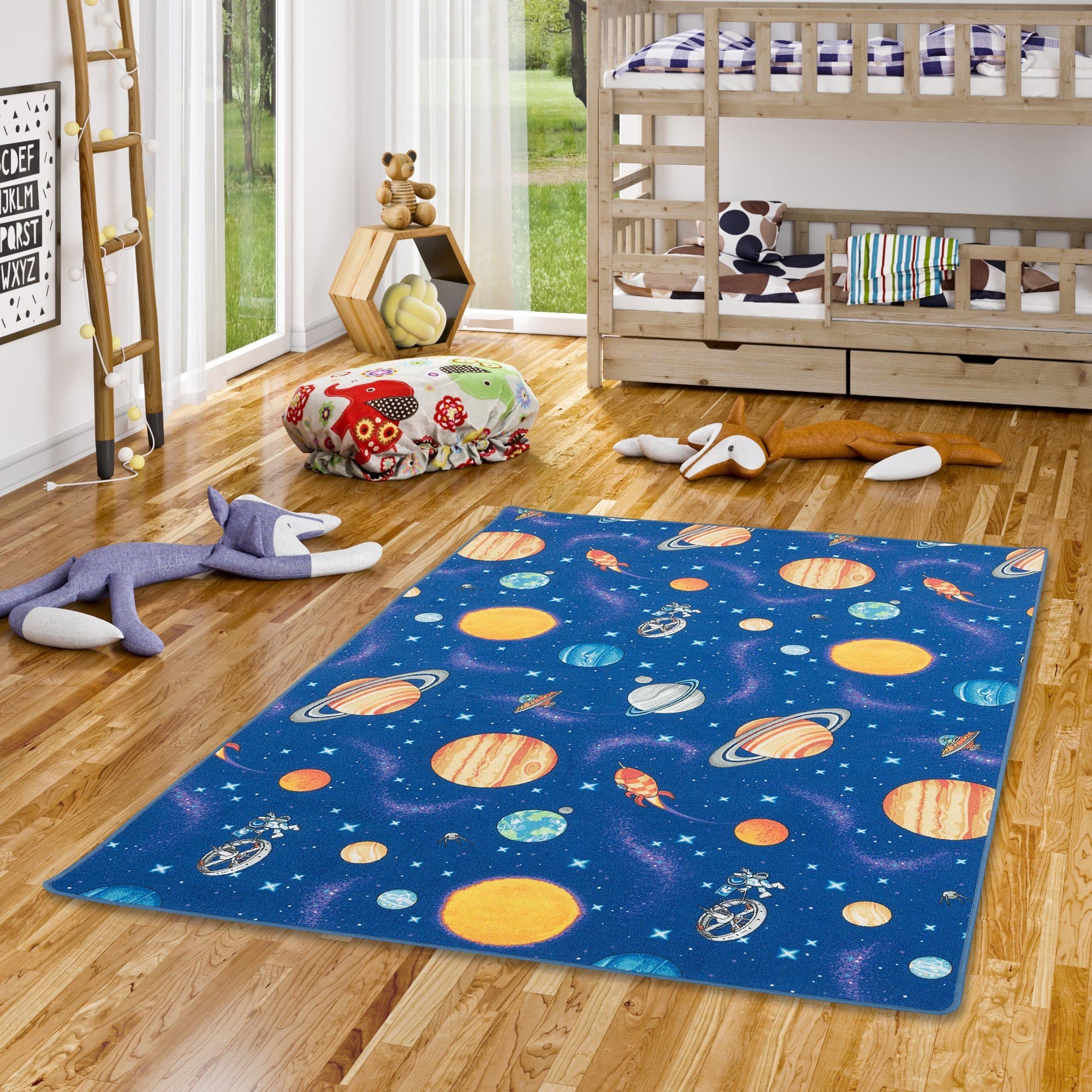 Snapstyle Kinderteppich Weltall Motiv Blau Rechteckig - Bild 2
