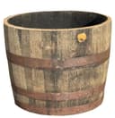 Temesso Pflanzkübel Whiskyfass halbiert Eichenholz braun Bild 2