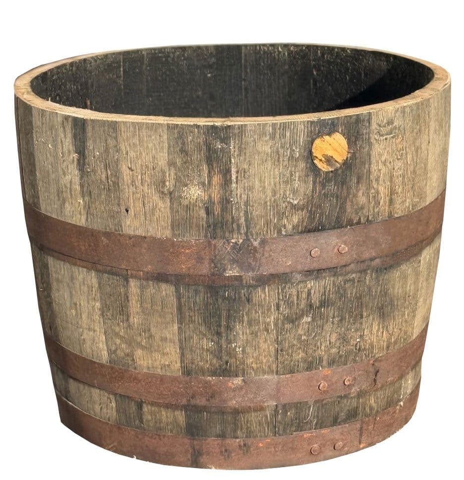 Temesso Pflanzkübel Whiskyfass halbiert Eichenholz braun - Bild 2