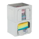 relaxdays Unterbettkommode Aufbewahrungstasche Grau Transparent 2x100L Bild 2