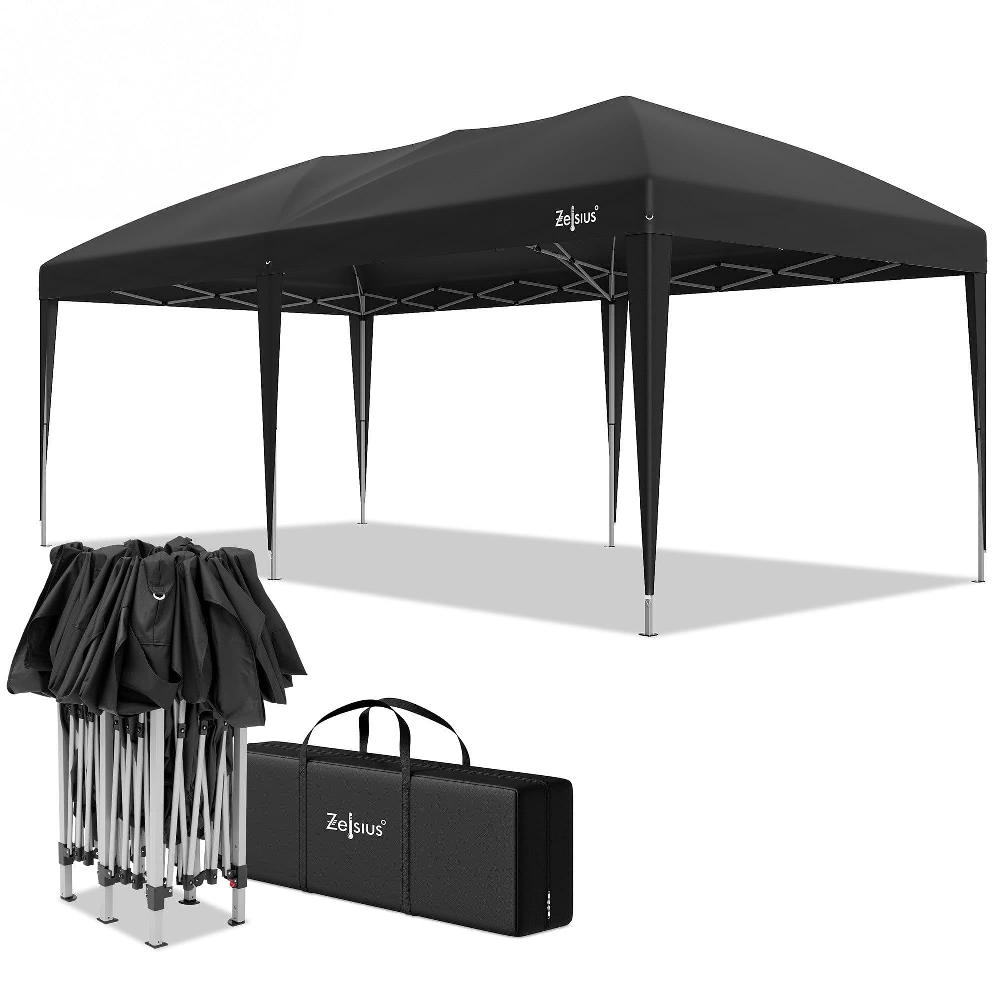 Zelsius Faltpavillon 3x6m Schwarz Pop-Up Gartenzelt - Bild 2