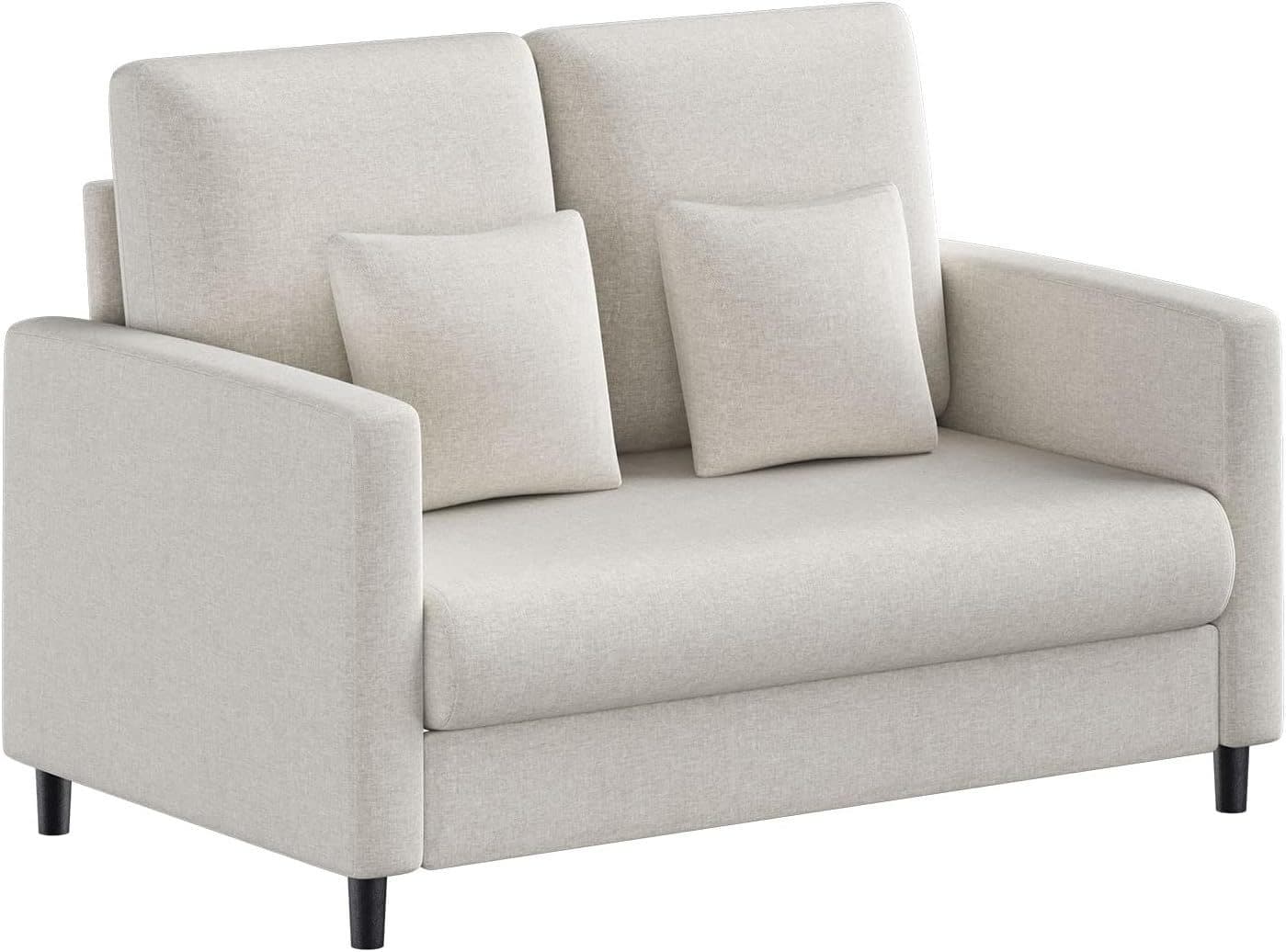 GarveeMore Sofa Zweisitzer Beige Teddy mit Chaiselongue - Bild 2