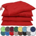 NatureMark Sitzkissen 4er-Set Stuhlkissen 40x40cm mit Bändern, Baumwollmischung, Rot Bild 2