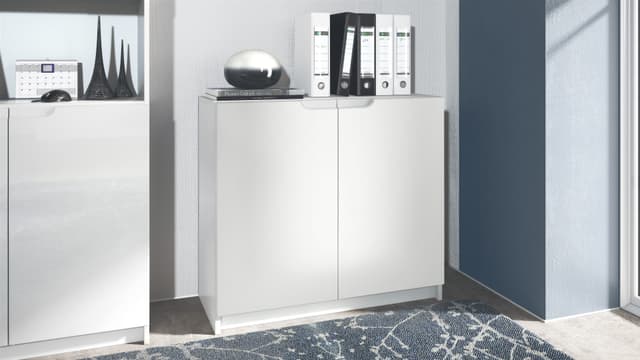 Vladon Logan Kommode Weiß Matt - Modernes Sideboard mit Soft-Close System