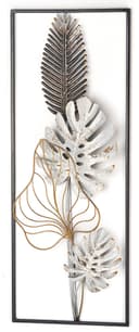 Kobolo Wandbild MONSTERA Metallbild Wanddekoration Schwarz Gold Used Look Bild 2