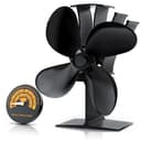 Brandson Kaminventilator Ofenventilator mit Thermometer Schwarz Bild 2