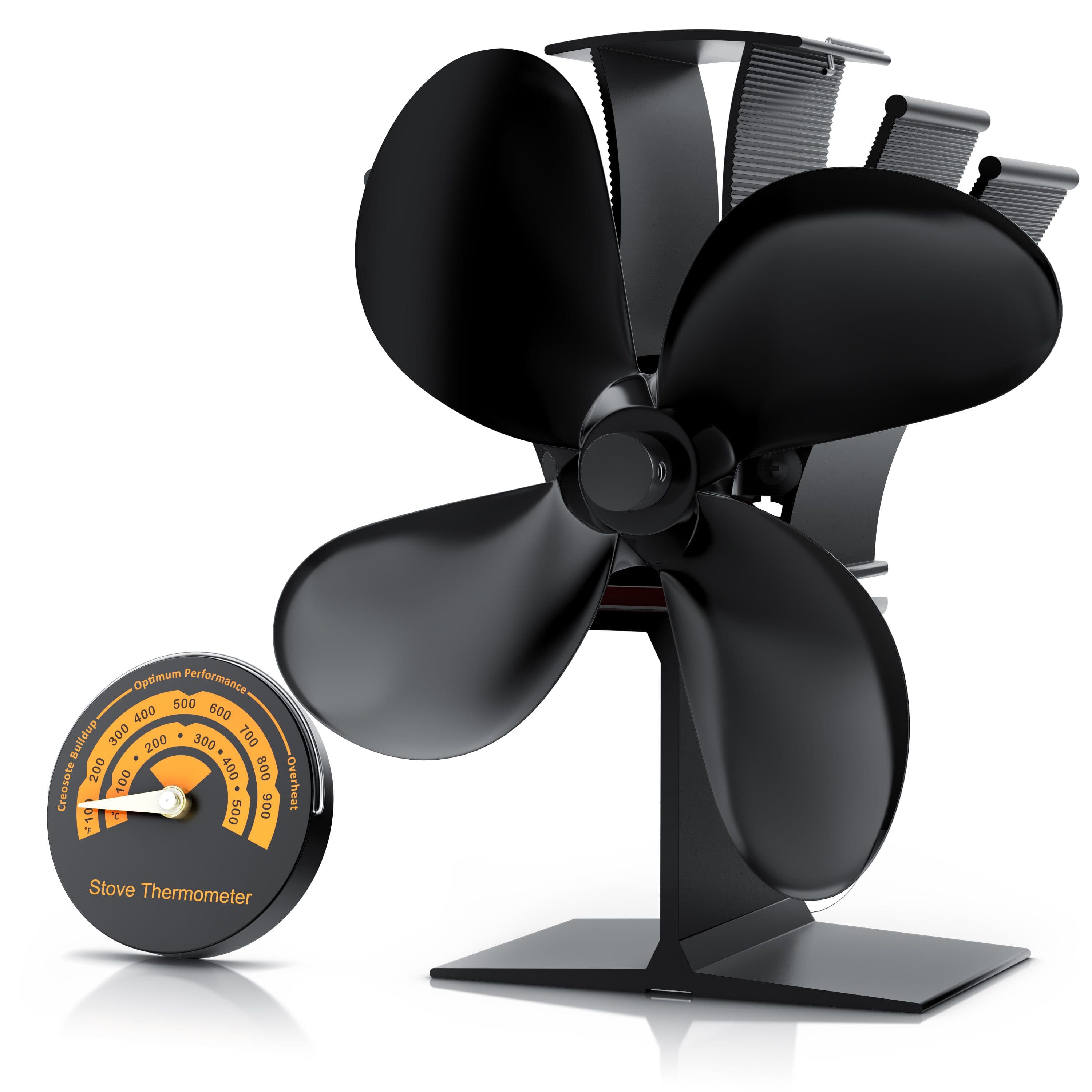 Brandson Kaminventilator Ofenventilator mit Thermometer Schwarz - Bild 2