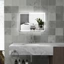HOMCOM LED Badspiegel Silber mit Touchschalter und Entnebelung Bild 2