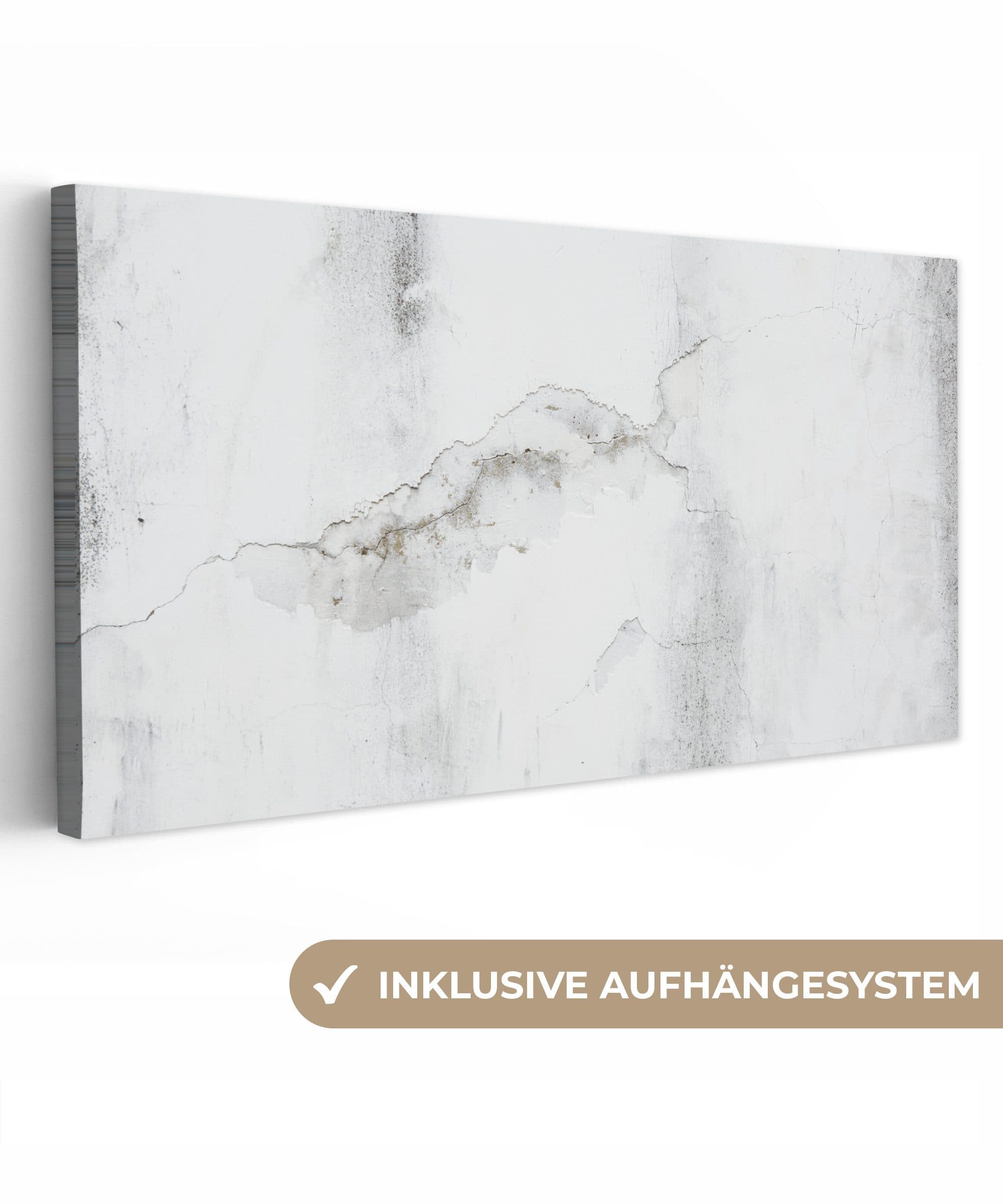 OneMillionCanvasses® Leinwandbild Beton Grau Weiß Wandbild - Bild 2