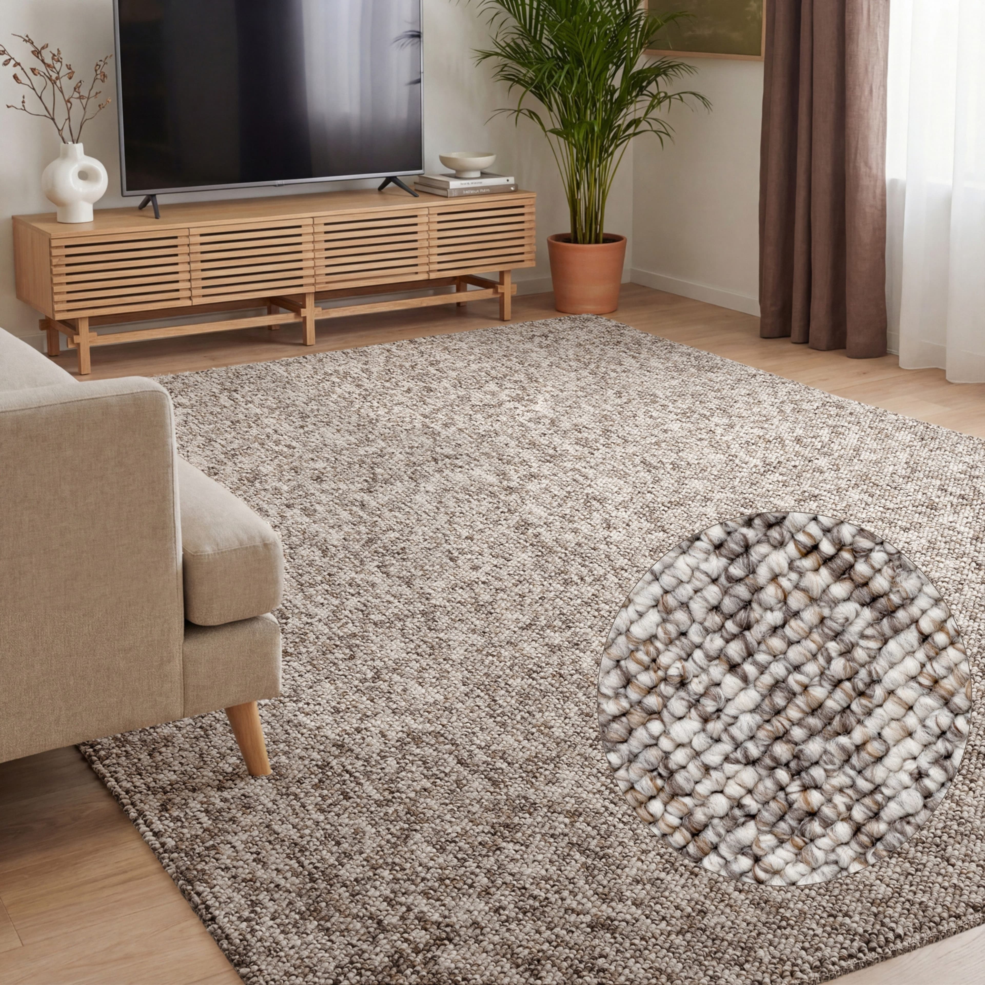 Teppich ELLE DECORATION Rocco Taupe Multifarben Polypropylen - Bild 2
