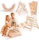 Goodevas Klettergerüst 5-in-1 Montessori Holz-Kletter-Set Weiß Bild 2