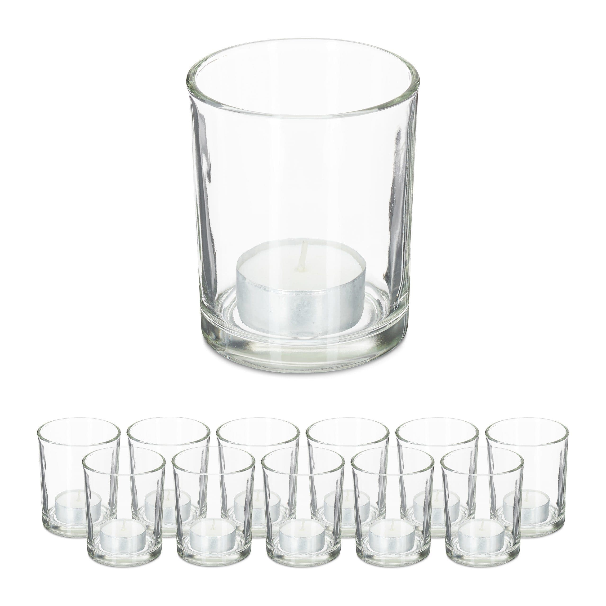 relaxdays Teelichthalter Teelichtgläser Transparent 12er Set Glas - Bild 2