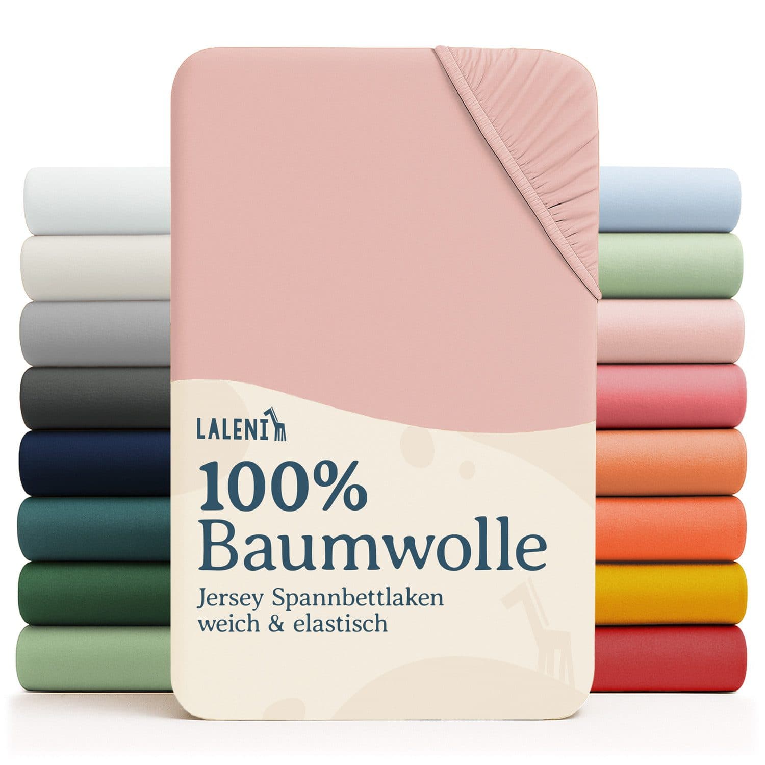 Laleni Spannbettlaken 2 Stück Baumwolle Rosa Jersey - Bild 2