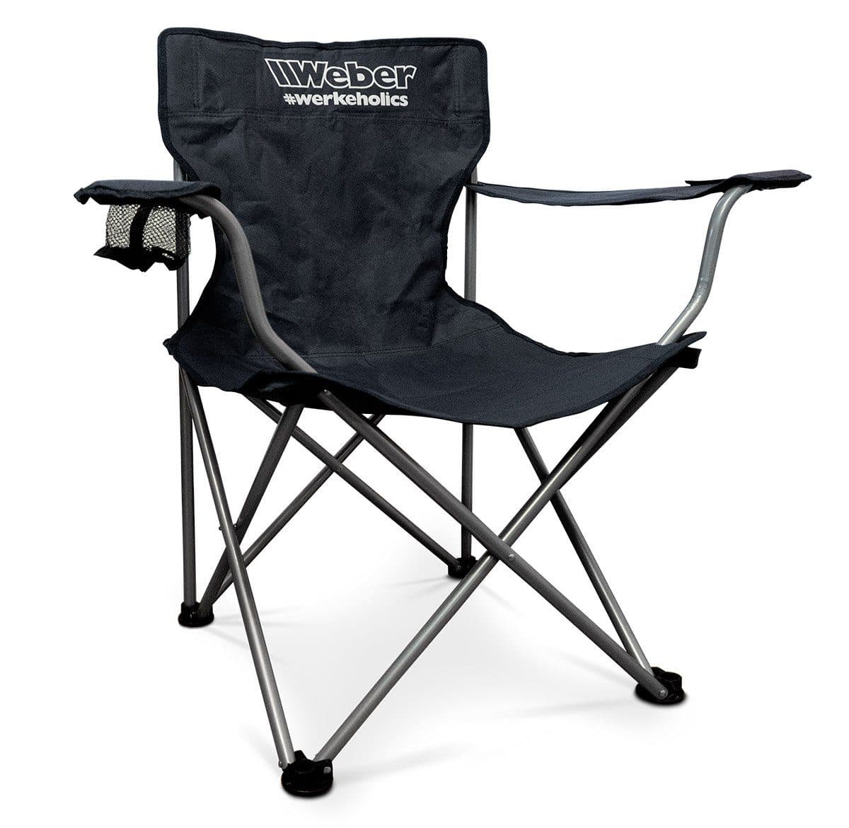 Weber GmbH Campingstuhl Angelstuhl Faltbar Schwarz Mit Flaschenhalter - Bild 2
