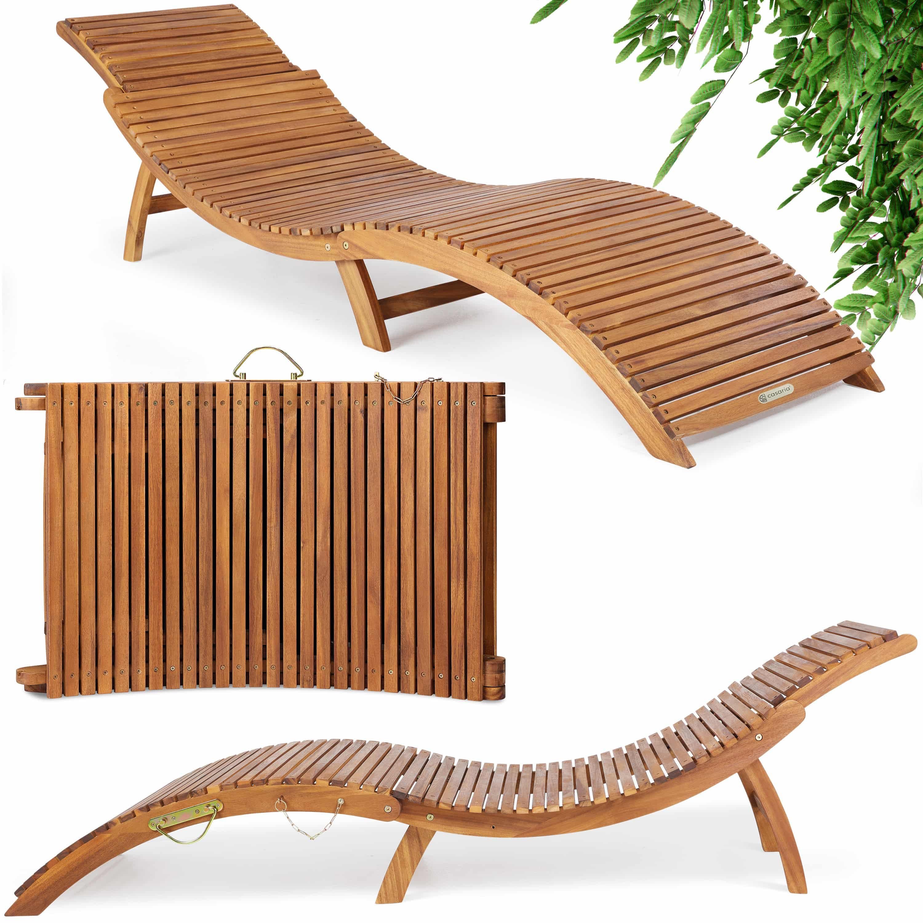Casaria Gartenliege Braun FSC®-zertifiziert Akazie Klappbar - Bild 2
