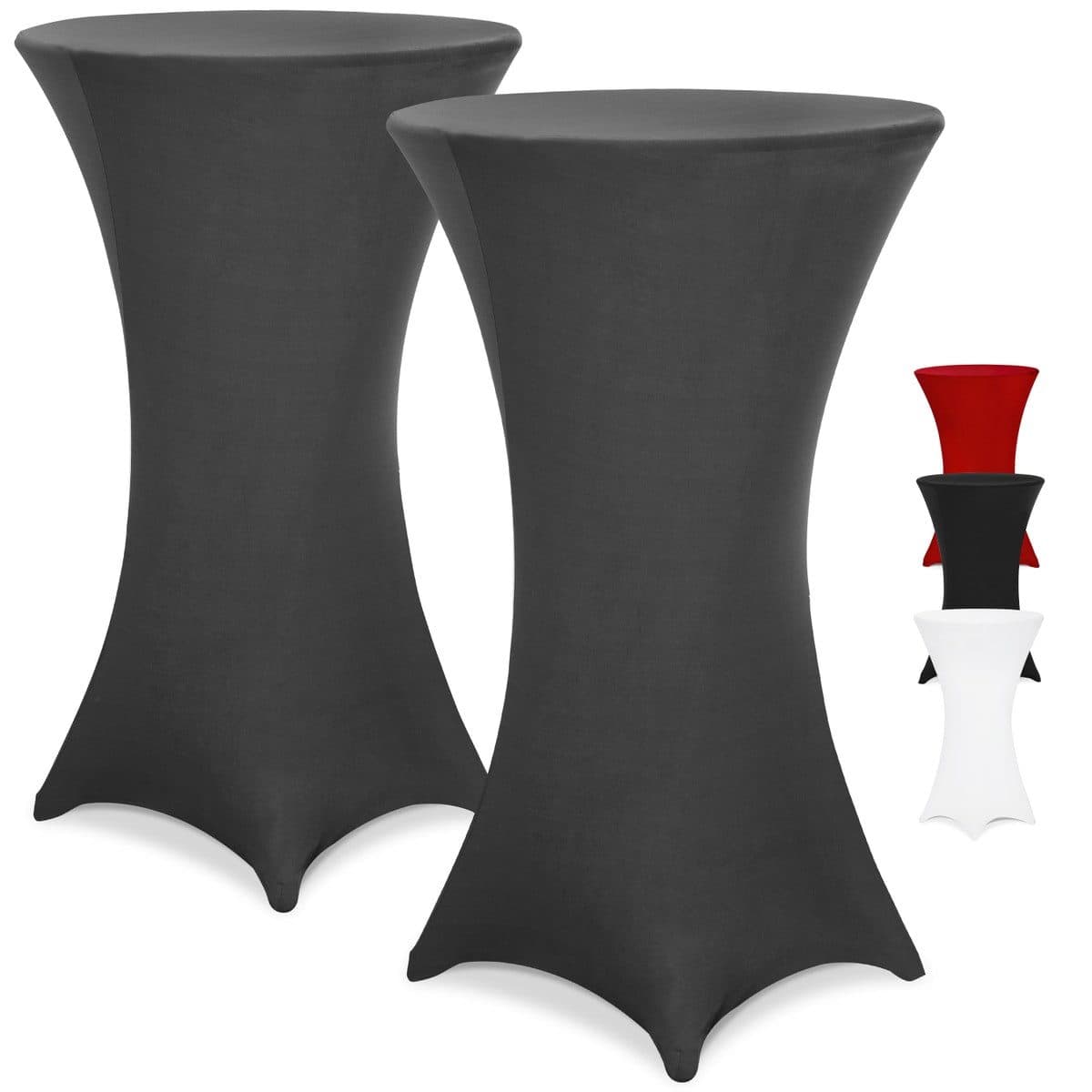 Detex Stehtischhusse Grau 2er Set Rund Stretch Hussen - Bild 2