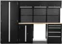 ONDIS24 Werkstatt-Set 8-tlg. Schwarz Stahl mit Holzplatte Bild 2