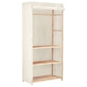 vidaXL Stoffschrank Kleiderschrank Weiß 3 Ebenen Bild 2