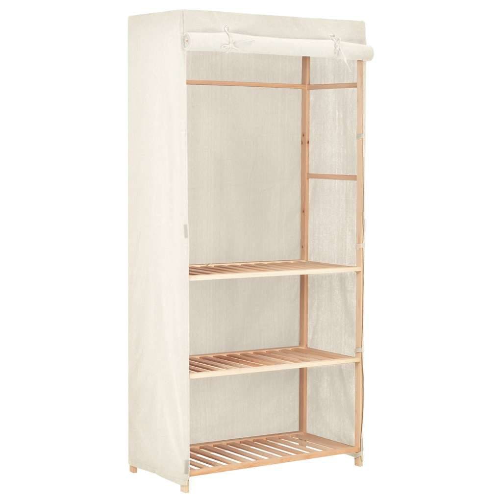 vidaXL Stoffschrank Kleiderschrank Weiß 3 Ebenen - Bild 2