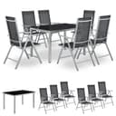 Juskys Garten-Essgruppe Milano 7-tlg. Silbergrau Aluminium mit Glas Bild 2