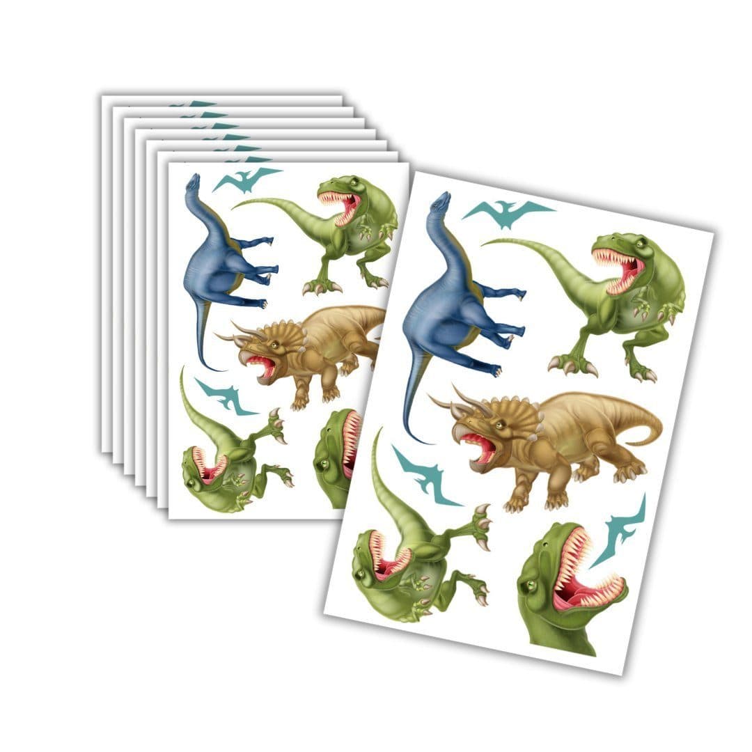 Partystrolche Kindertattoo 8 x Dino Tattoos Bunt Made in Germany