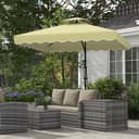 Outsunny Sonnenschirm Ampelschirm Beige UV-Schutz Seitenmast Bild 2