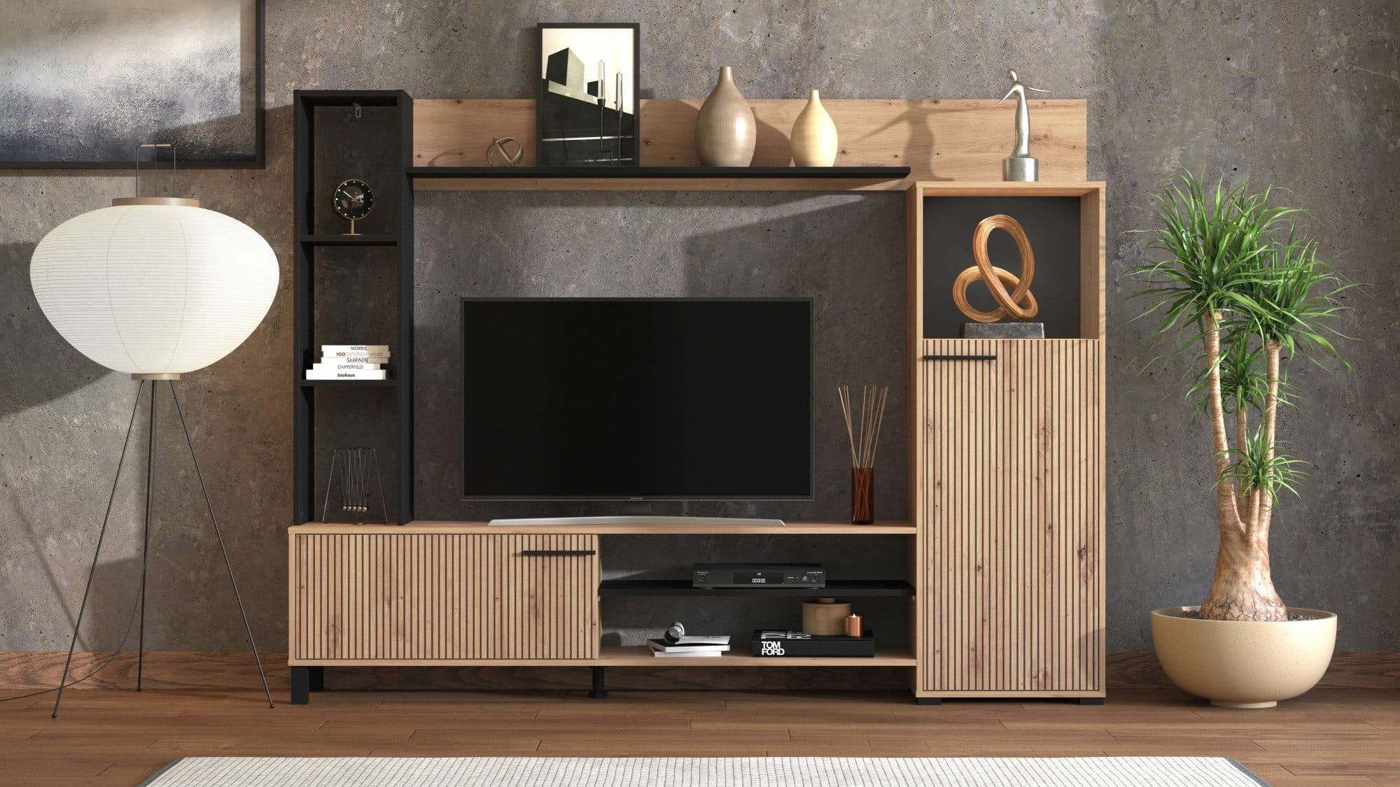 INOSIGN Wohnwand Retimno mit TV-Board, Highboard, Standregal und Wandregal - Bild 2