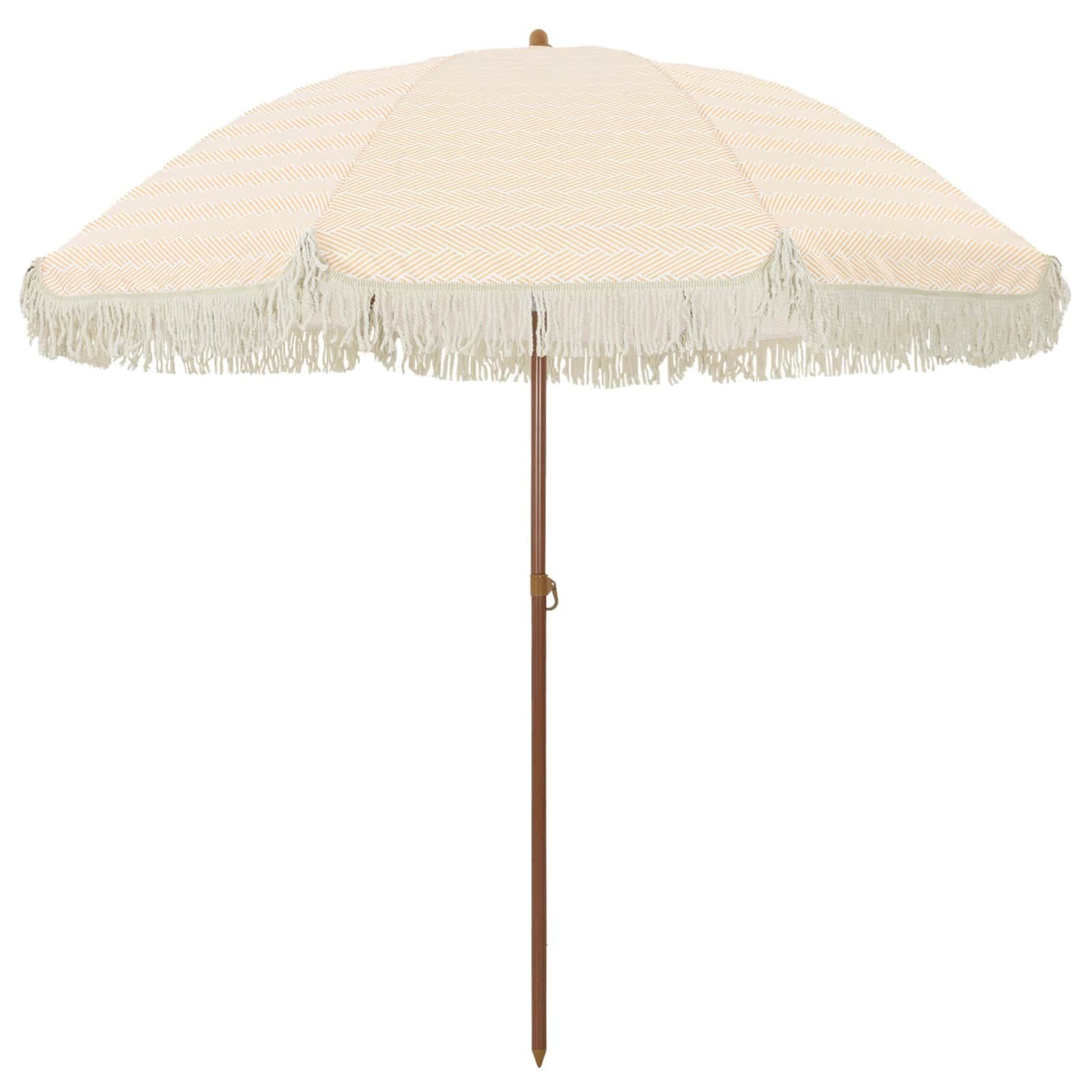 vidaXL Sonnenschirm Strandparasol Gelb Weiß UV-beständig - Bild 2