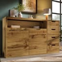 Flieks Kommode 4 Schubladen Eicheoptik Landhausstil 150x40x90cm Bild 2