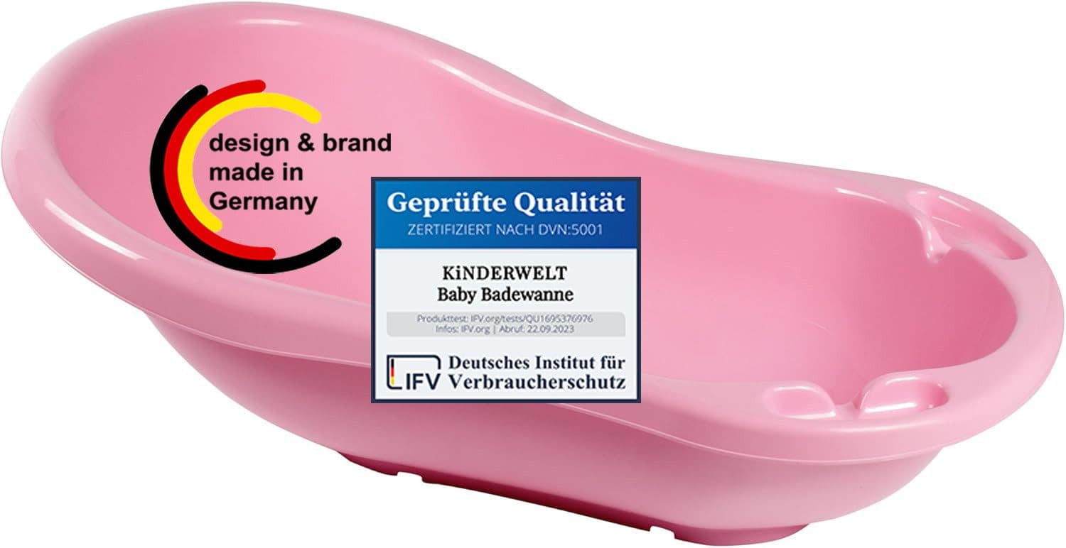 KiNDERWELT Babybadewanne Rosa Stabiler Kunststoff Ergonomisch - Bild 2