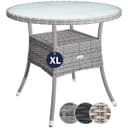 Casaria Gartentisch 80 cm Rund Glasplatte Grau Schwarz Creme Wetterfest Bild 2