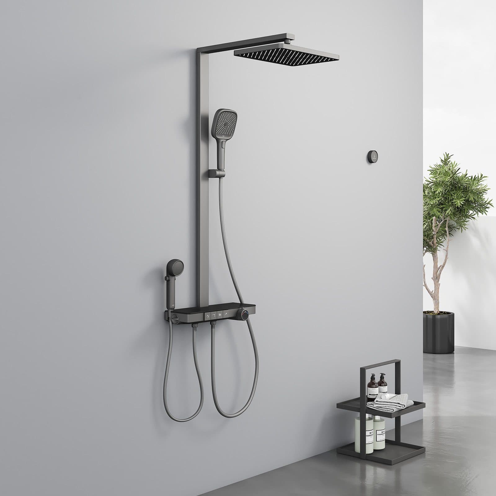 EMKE Duschsystem mit Thermostat und Bluetooth Anthrazit Matt - Bild 2