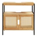en.casa Waschbeckenunterschrank Tervola Schwarz/Bambus mit Ablage Bild 2