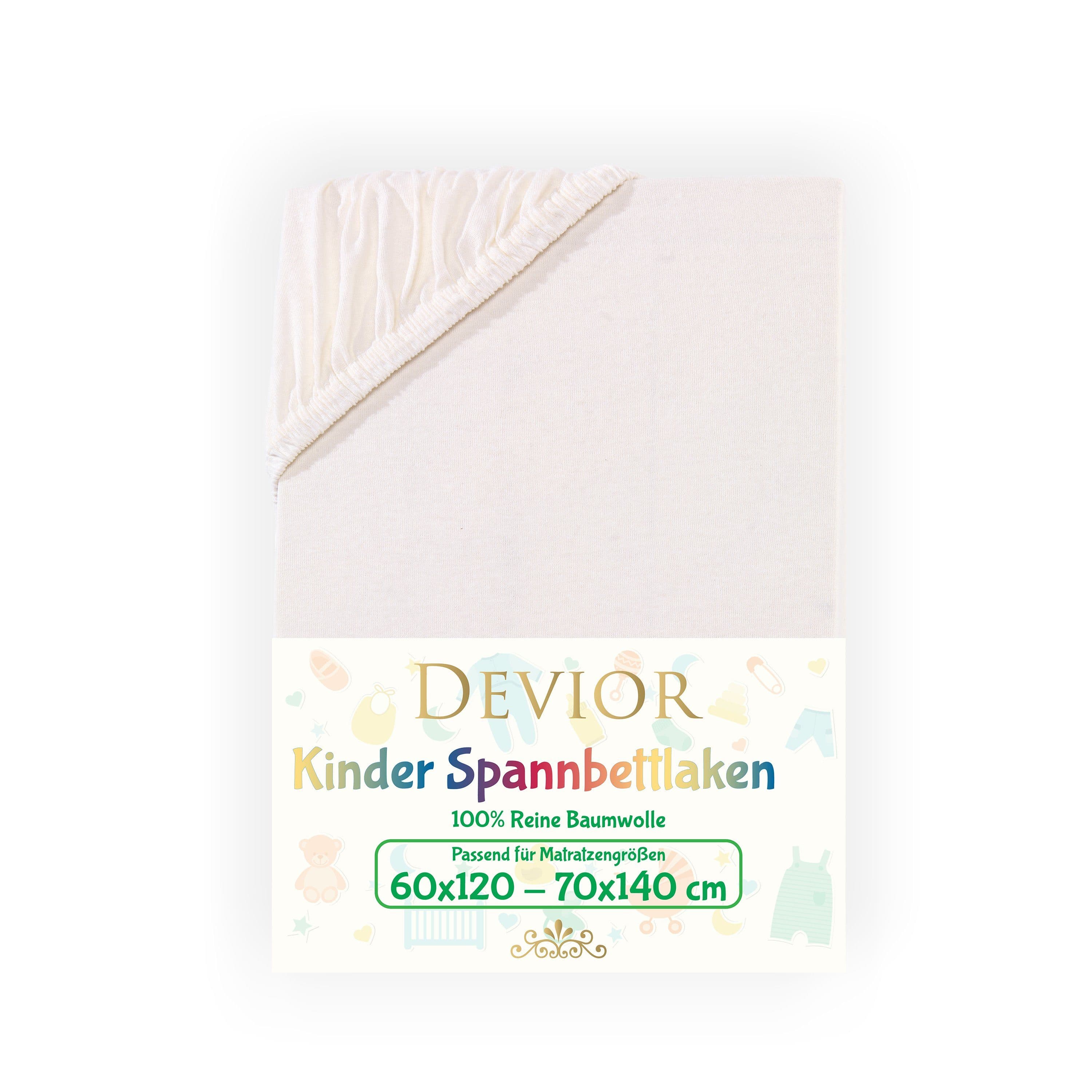 Devior Spannbettlaken Baby & Kinder 100% Baumwolle Jersey - Bild 2