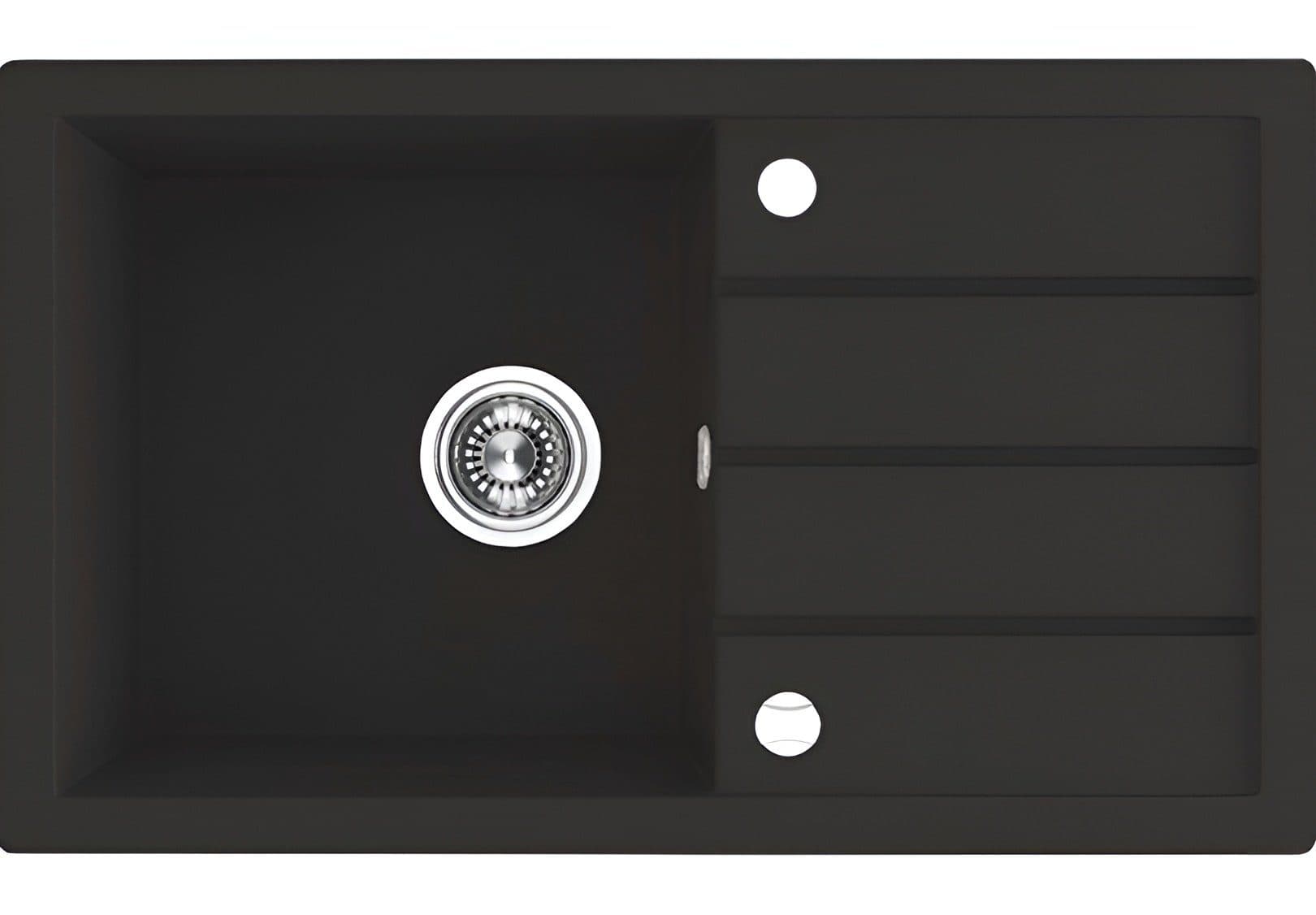 KOLMAN Küchenspüle T.III Granit Schwarz Space Saving Siphon - Bild 2
