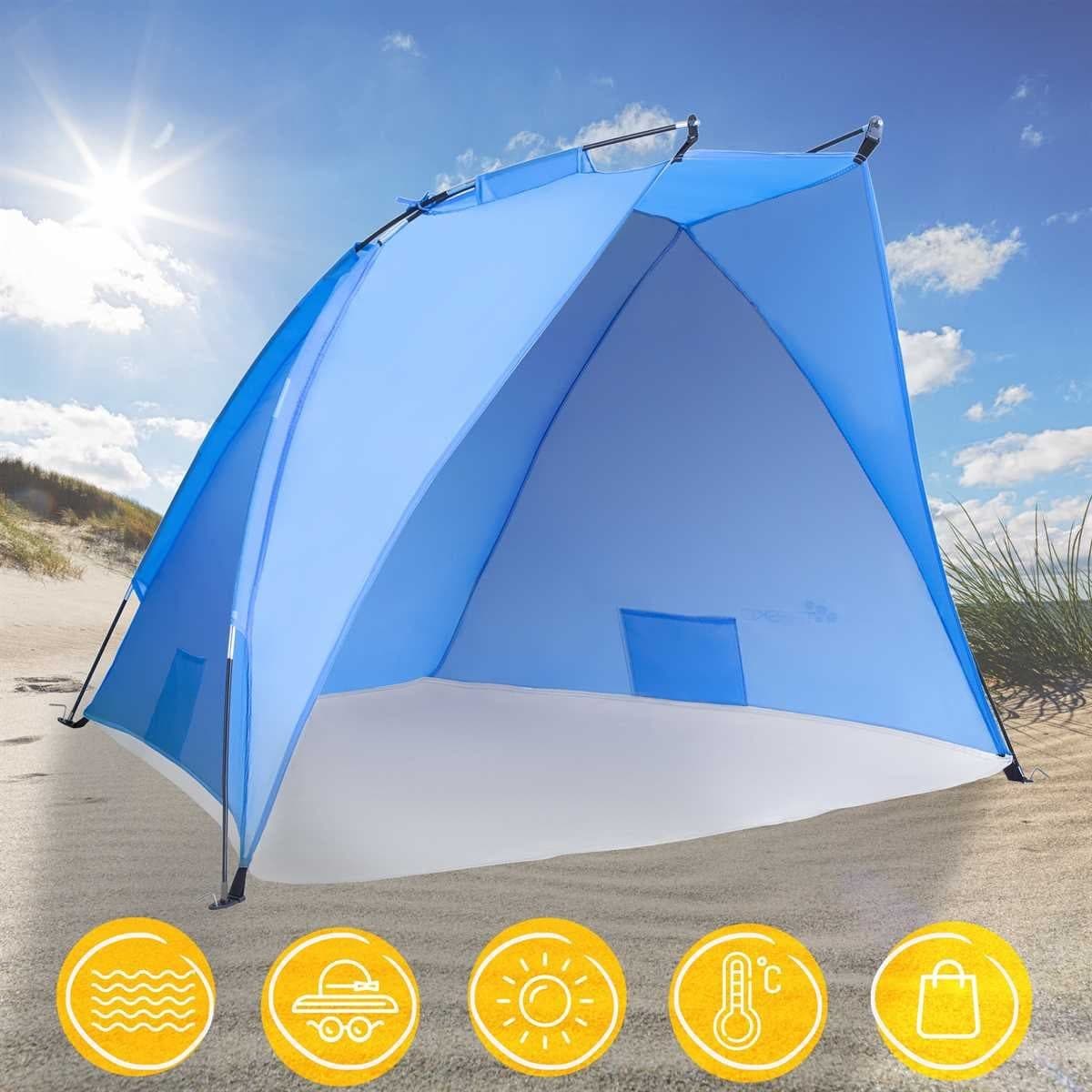 TRESKO Strandmuschel Pop Up Zelt UV Schutz 50+ Wasserdicht - Bild 2