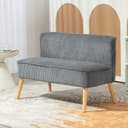 HOMCOM 2-Sitzer Sofa Grau Stoff mit Holzrahmen Bild 2