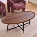 MODFU Couchtisch Oval Braun Metallgestell Bild 2