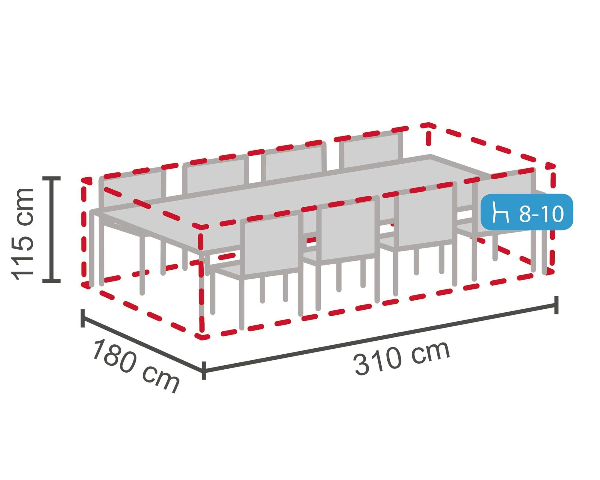 LC Garden Schutzhülle für Dining Sets Grau PP-Multifilament - Bild 2