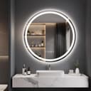 Dripex LED Badspiegel Rund mit Uhr & Bluetooth Lautsprecher Bild 2
